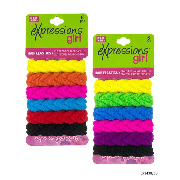 Ponytail Holders - 6 Pack Assorted Faux Braid 1