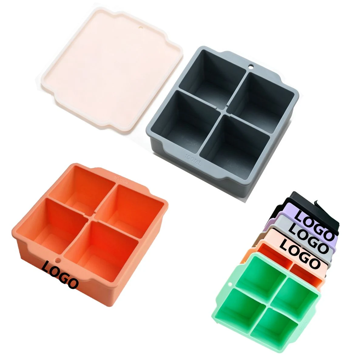 4 Cavity Silicone Ice Cube Mold 1