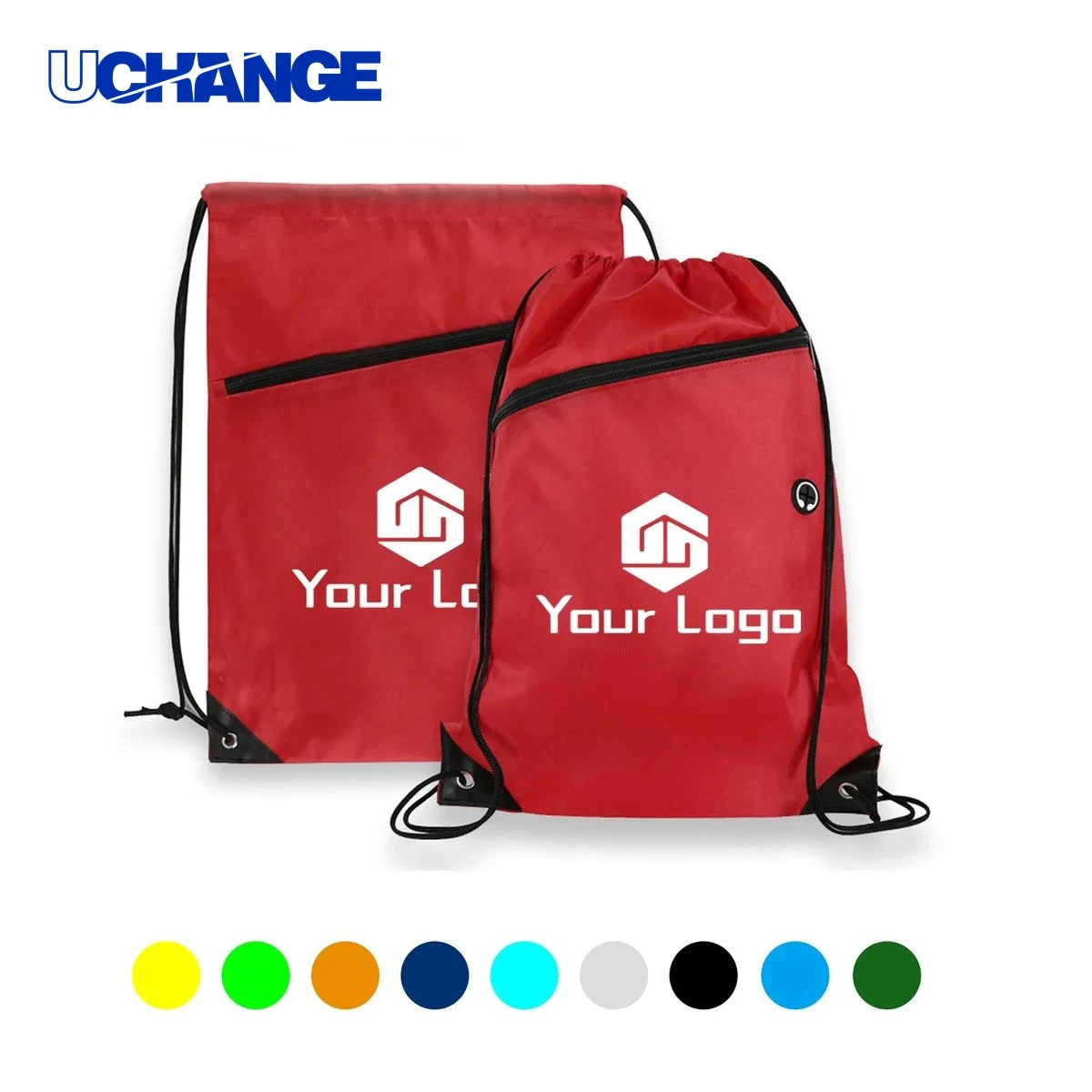 Drawstring Backpack Organizer with Zipper Pocket 1