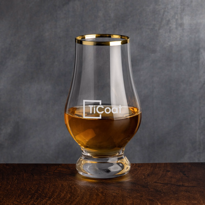 Lismore Gold Rim Whiskey Taster - Deep Etch