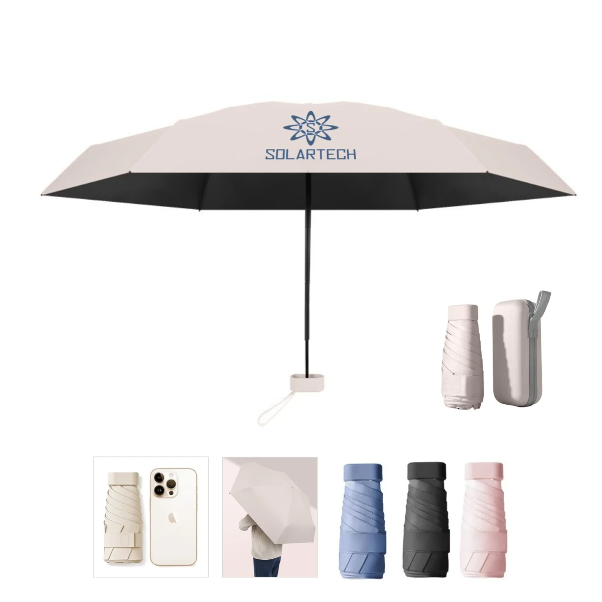 Mini Folding Travel Umbrella with Case - Ocean 1