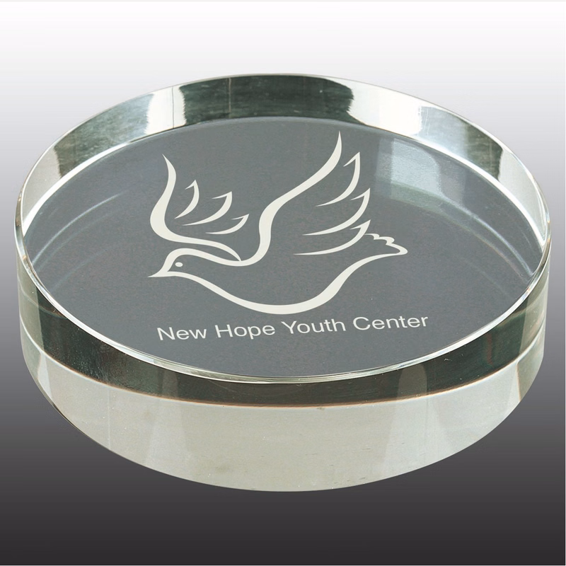Round Crystal Paperweight
