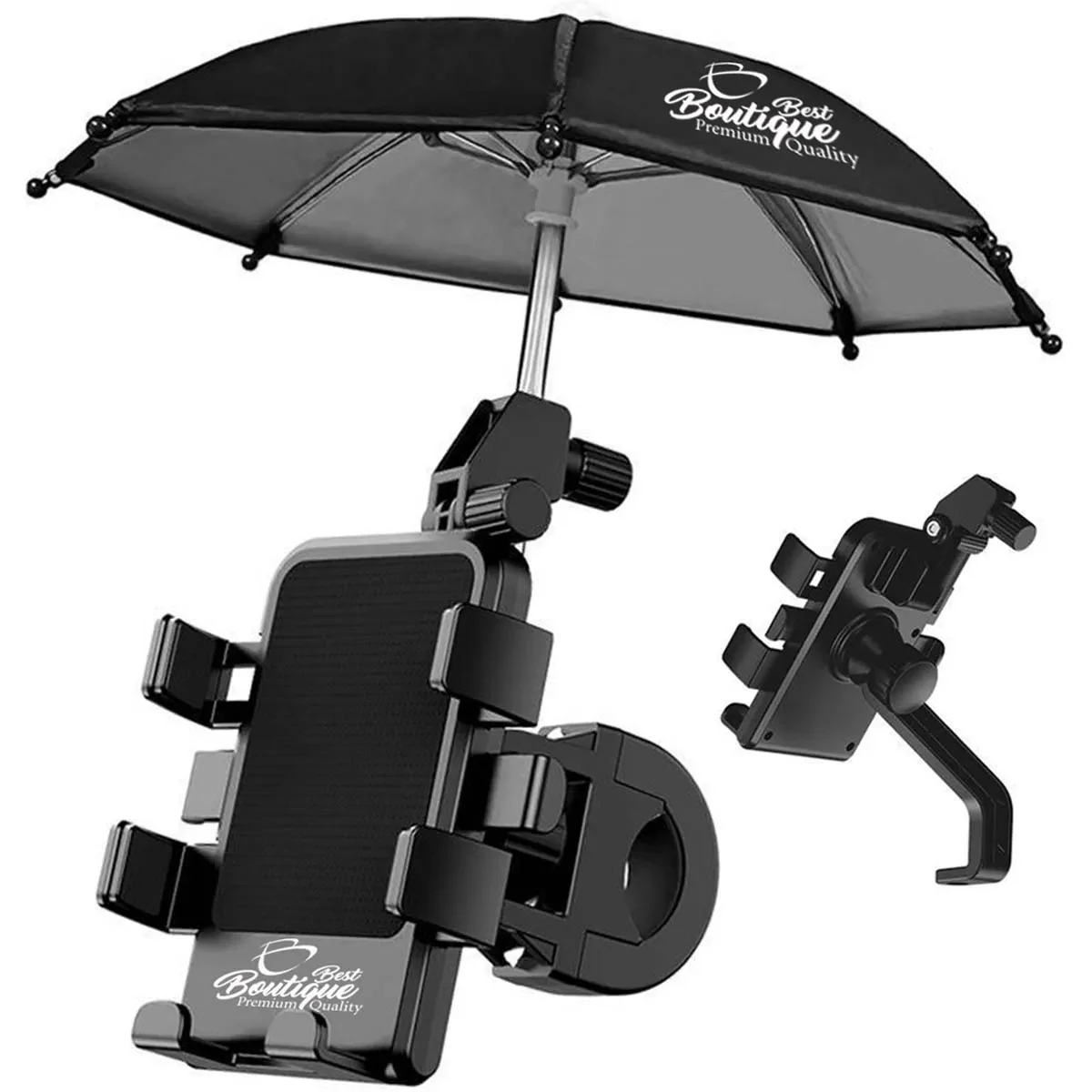 Adjustable Height Motorcycle Phone Holder with Umbrella 1