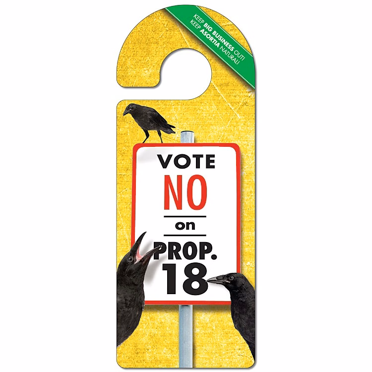 Political Door Hanger - 4x10.5 Laminated - Round Handle - 14 pt.