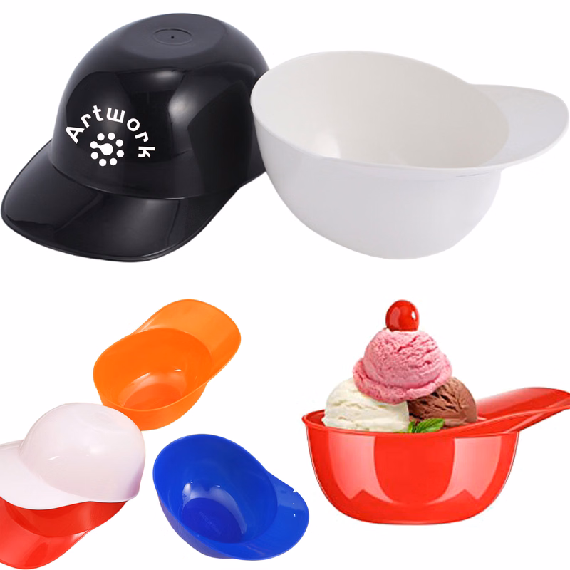 Plastic Baseball Helmet Cream Bowl