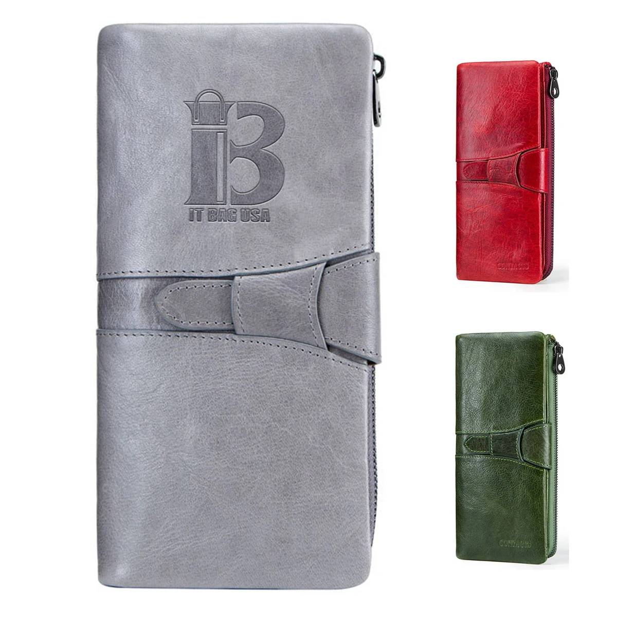 Genuine Leather Waterproof Large-capacity Buckled Wallet 1