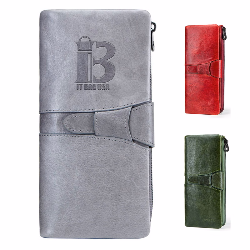 Genuine Leather Waterproof Large-capacity Buckled Wallet