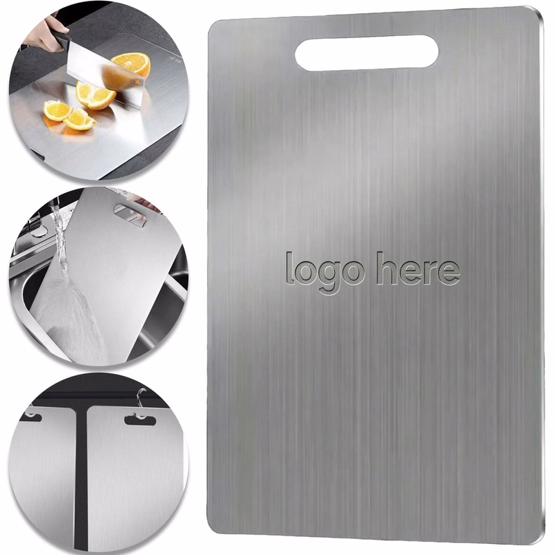 8.7 Inch by 12.6 Inch Stainless?Steel Chopping Board With Antibacterial Properties