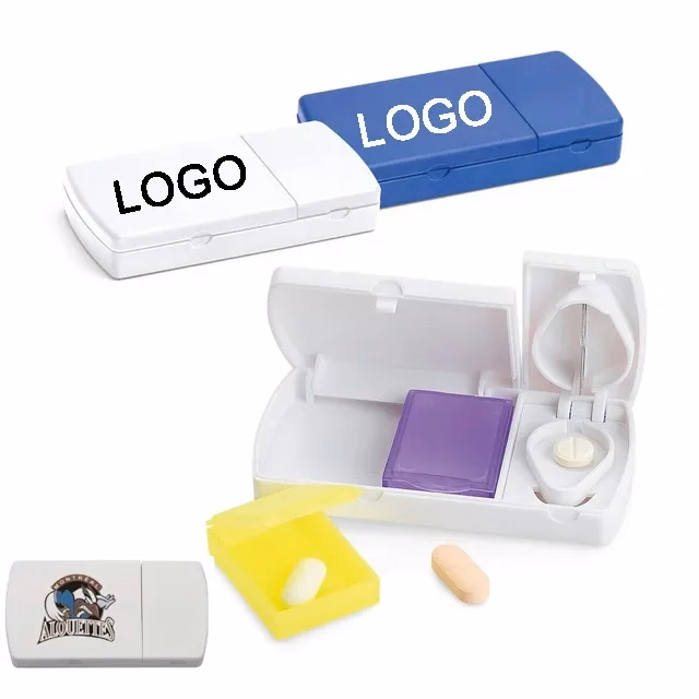 2 Compartment Pillbox with Pill Cutter