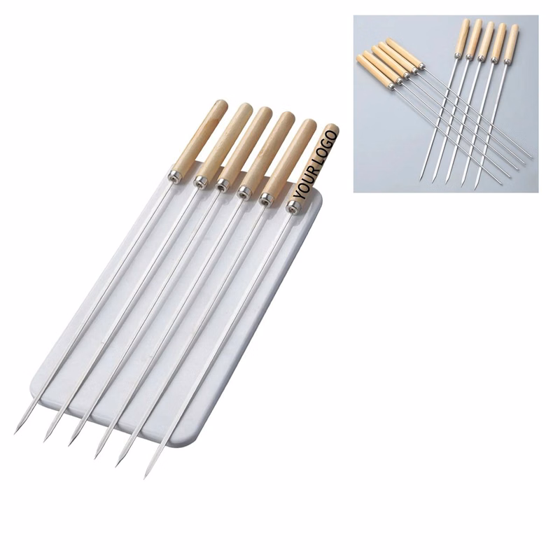 Long Stainless Steel Skewer for Outdoor Cooking