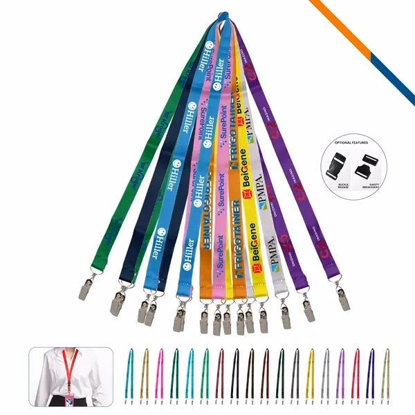 Custom 36 Inch Polyester Double Ended Lanyard — Full-Color Multi Item Holder