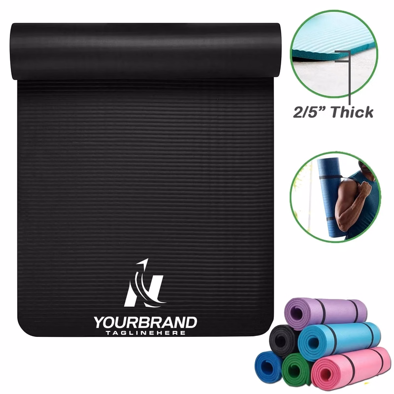 Extra Thick Exercise Yoga Mat with Easy-Cinch Yoga Mat Strap