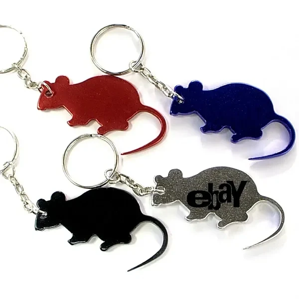 Custom Aluminum Rat Bottle Opener with Keychain — Zodiac-Themed Bar Tool 1