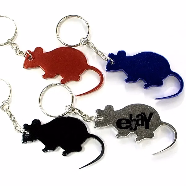 Custom Aluminum Rat Bottle Opener with Keychain — Zodiac-Themed Bar Tool