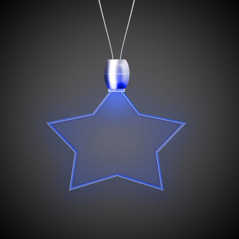 Star Blue Light-Up Acrylic Pendant Necklace