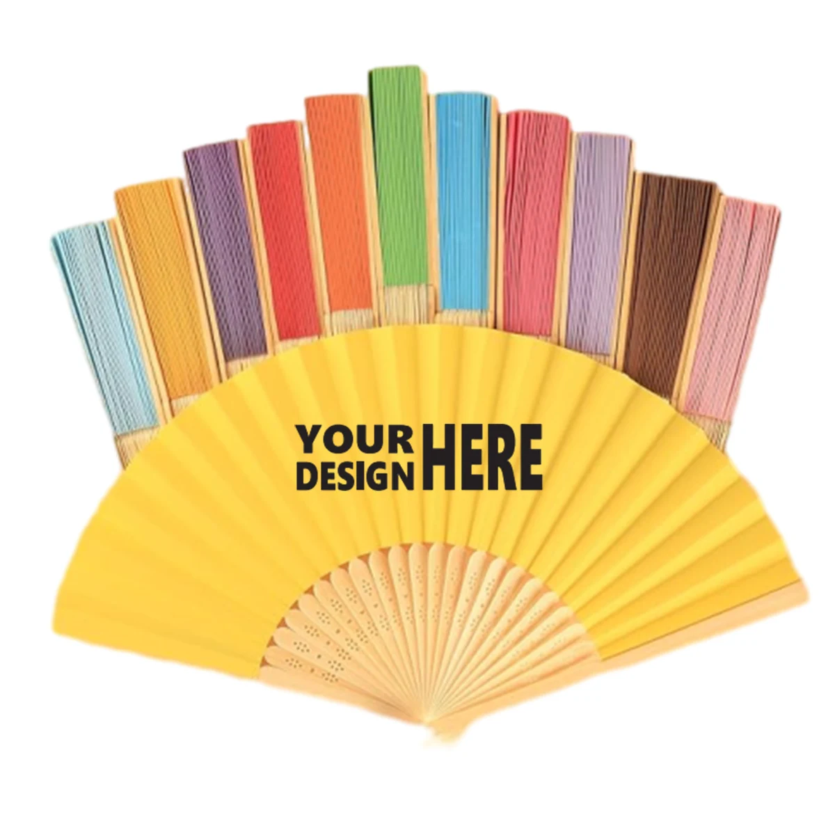 Customizable Multi-Color Portable Folding Fan 1