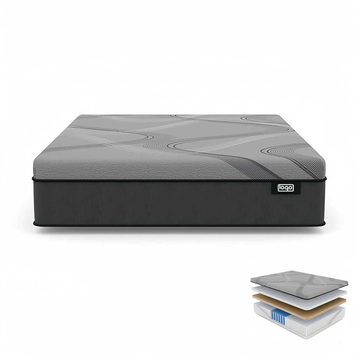 9.8" Memory Foam Spring Hybrid Mattress 1