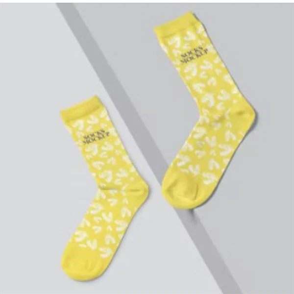 Jacquard Weave Merino Wool Knee-High Socks 1