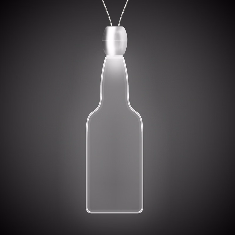 Bottle White Light-Up LED Acrylic Pendant Necklace