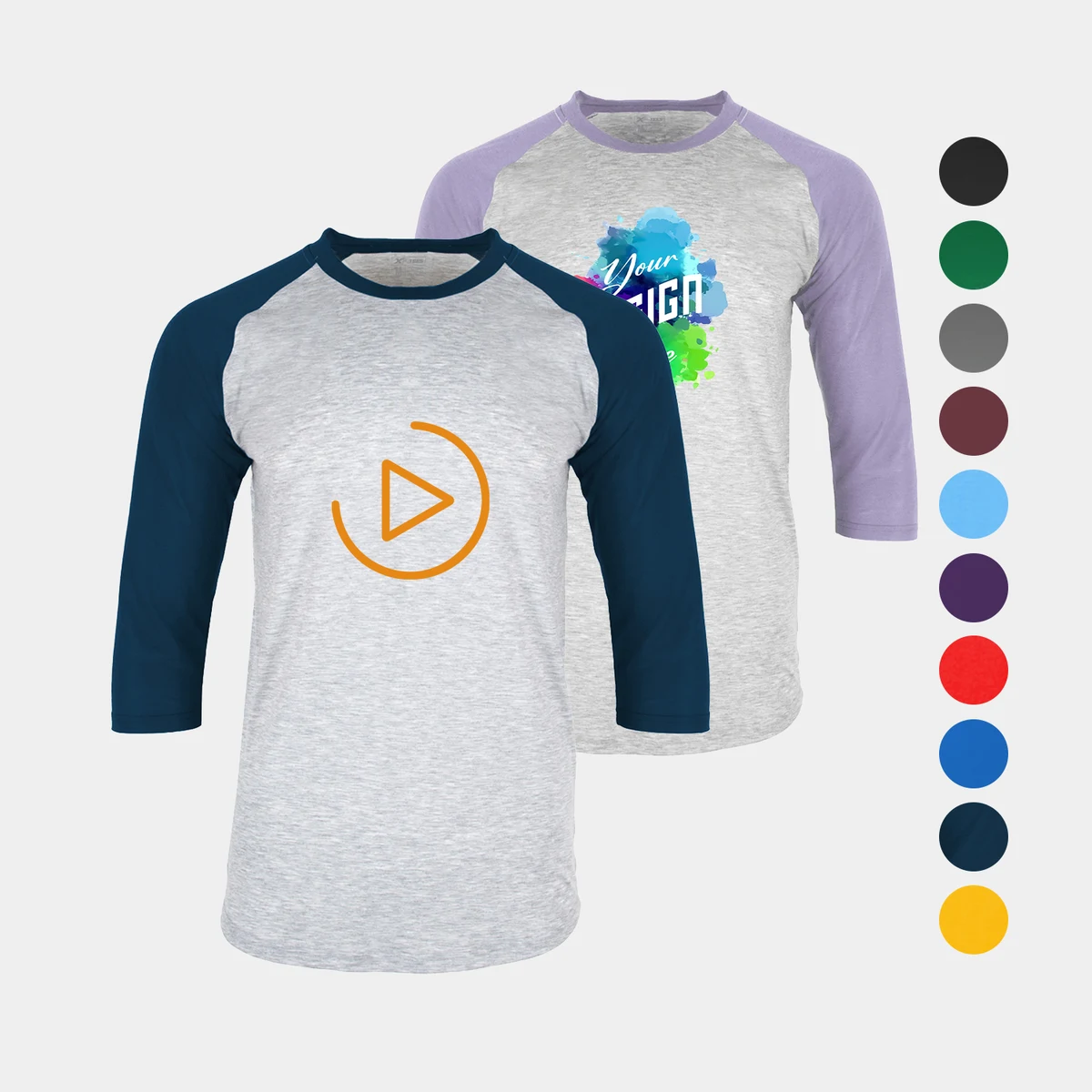 Varsity Men's 3/4 Sleeve Raglan Baseball Tee 1