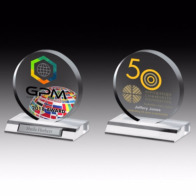 Clear Circle Award - 5" Dia - 4 Color Process