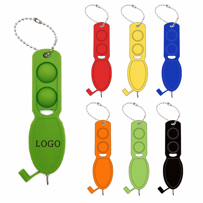 Push Pop Ballpoint Pen with Keychain