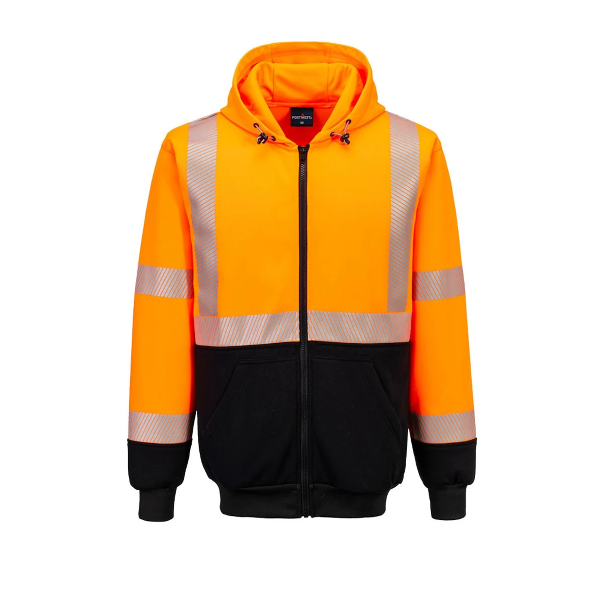 Portwest Hi-Vis Contrast Segmented Tape Zipped Hoodie 1
