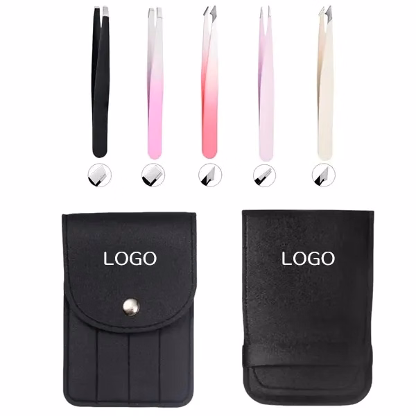 Stainless Steel Eyebrow and Beard Tweezers Set