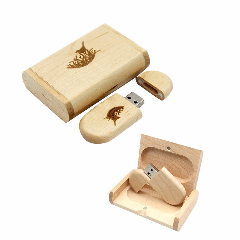 Wooden USB Flash Disk With Magnetic Closure