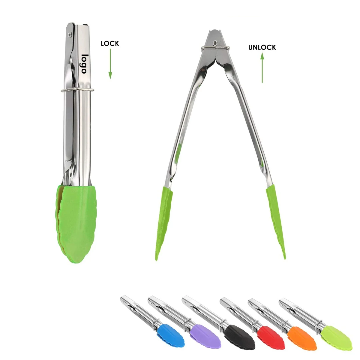 Silicone Kitchen Cooking Tongs for Salad Grilling Cooking 1
