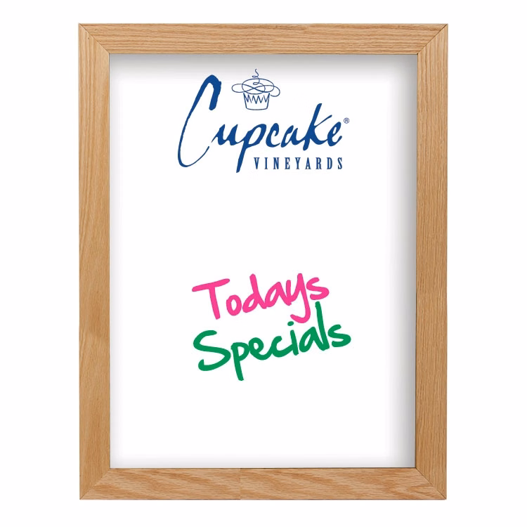 Wall Oak Frame Wet-Erase Board - 18"w x 24"h