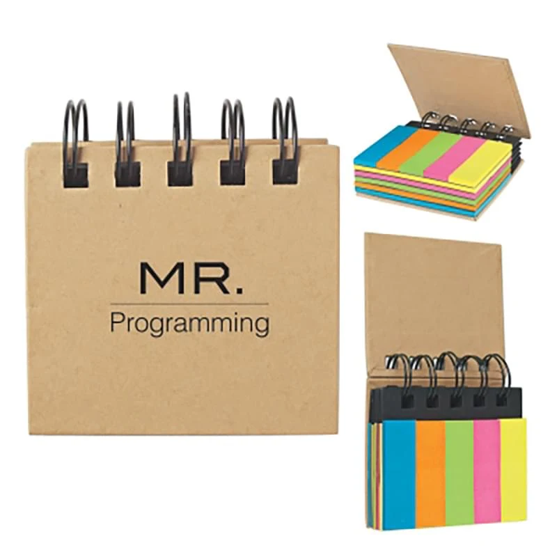 Spiral Book With Sticky Notes And Flags 1
