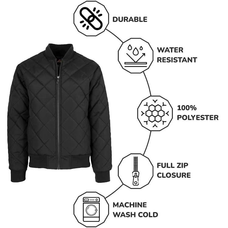 Boys' Heavyweight Bomber Jackets - Black S-XL Quilted Sherpa Lining 1
