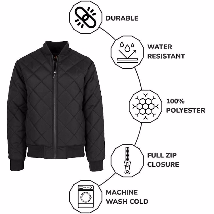 Boys' Heavyweight Bomber Jackets - Black S-XL Quilted Sherpa Lining