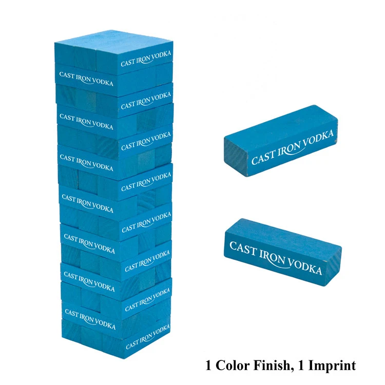 Tabletop Toppling Tower Blocks Game (1 Custom Imprint and 1 Custom Color Finish) 1
