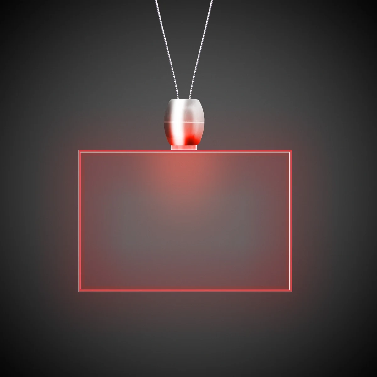 Rectangle Red Light-Up Acrylic Pendant Necklace 1