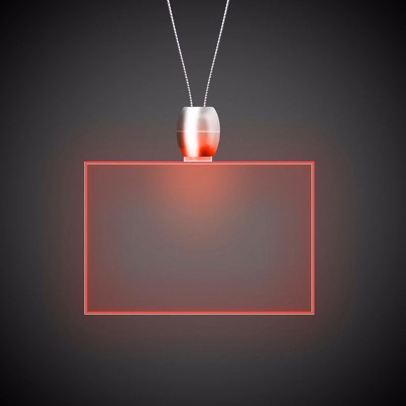 Rectangle Red Light-Up Acrylic Pendant Necklace