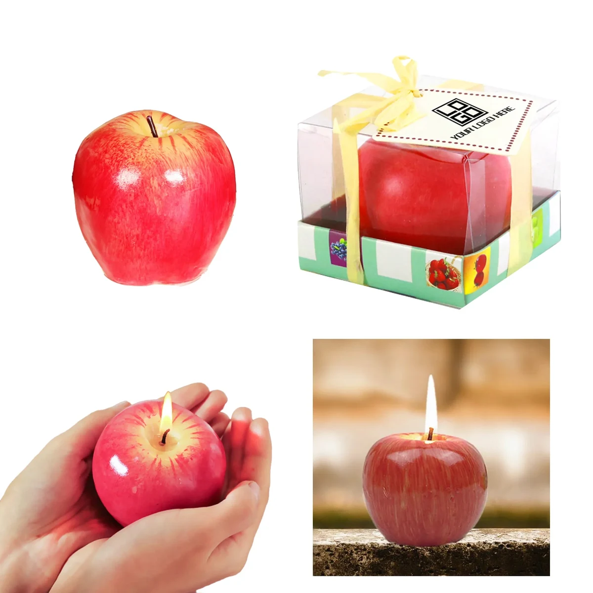 Apple Candle Christmas Party Favors 1