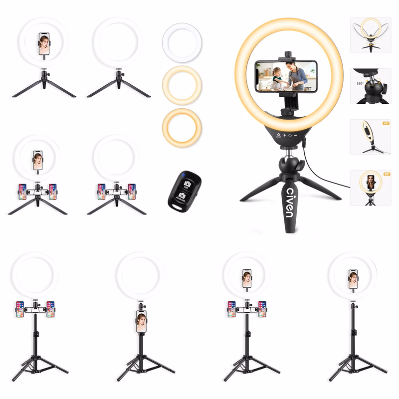 Tabletop selfie ring light