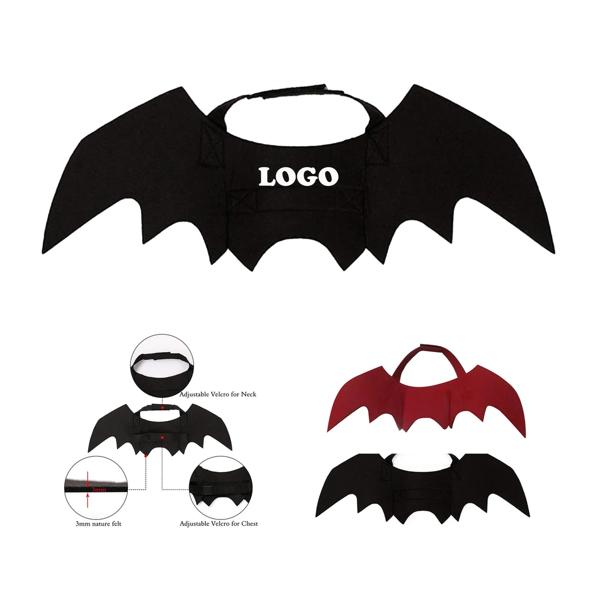 MOQ 10 pcs Felt Bat Wings Pets 1