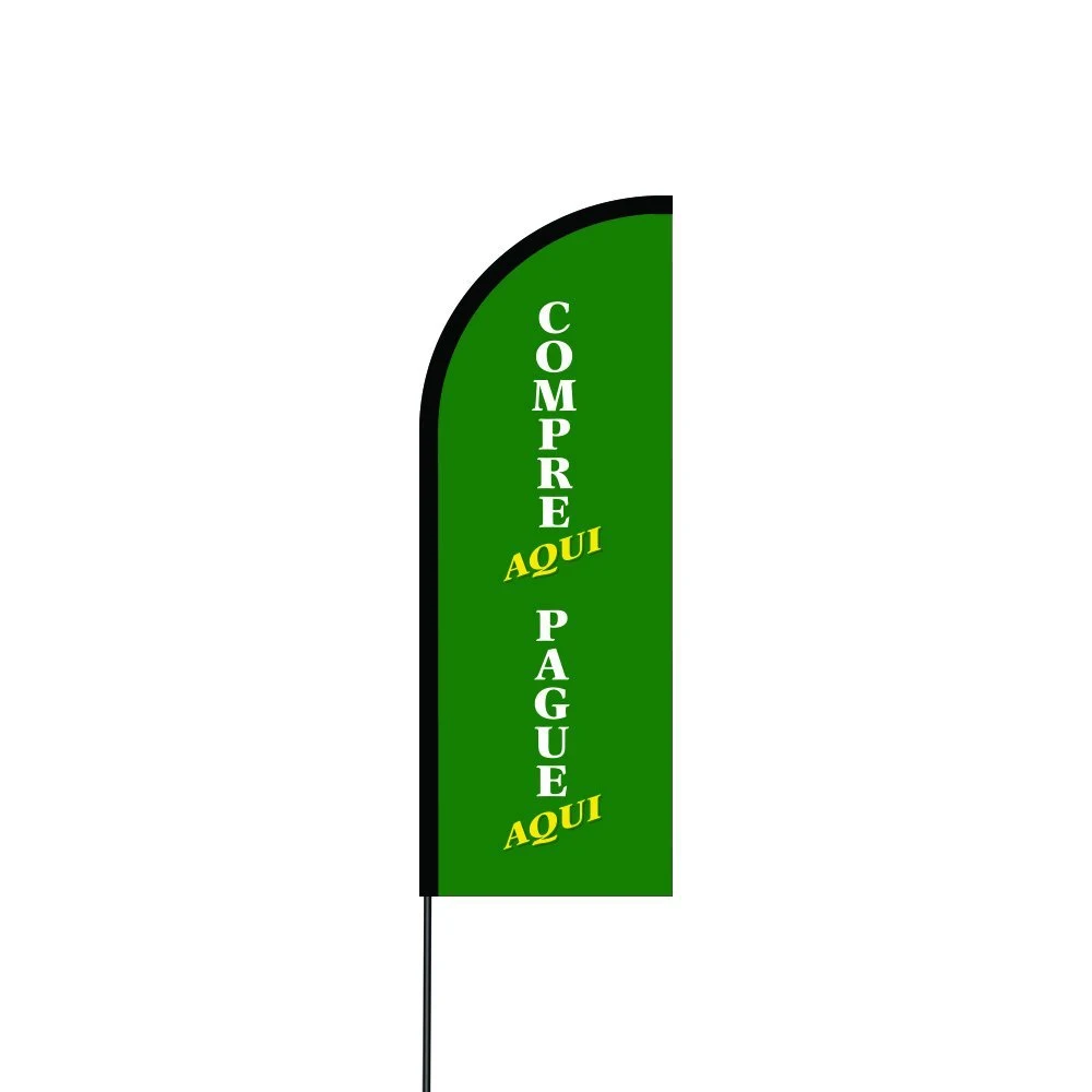 Compre Aqui Pague Aqui (Green) Flag Kit 11' Feet Feather Flag Sign Outdoor Banner 1