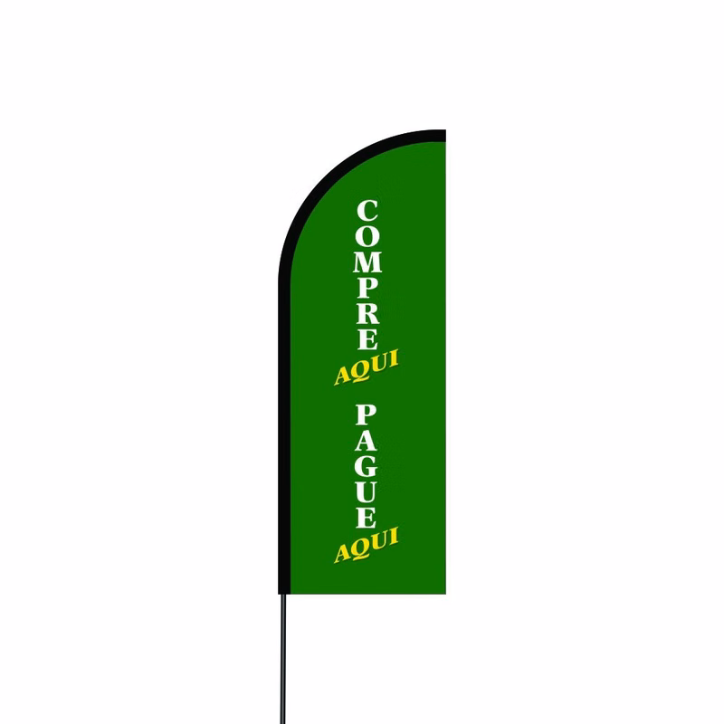 Compre Aqui Pague Aqui (Green) Flag Kit 11' Feet Feather Flag Sign Outdoor Banner