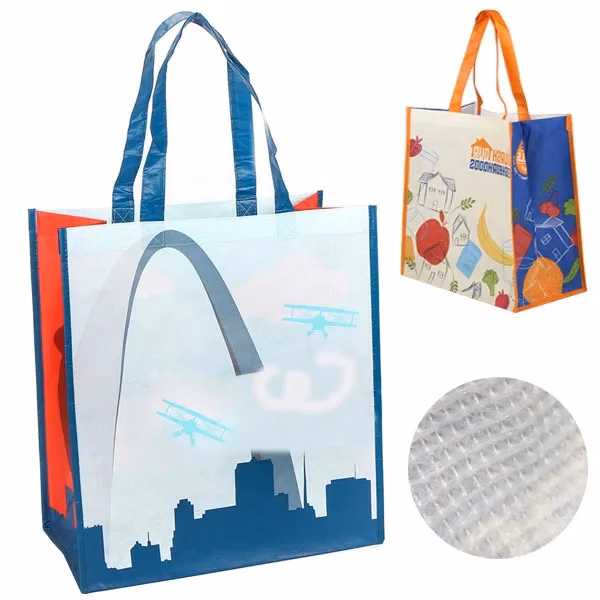 Laminated RPET Shopping Bag (14"W x 14"H x 8" G)