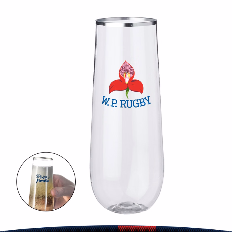 9 oz. Plastic Stemless Flute