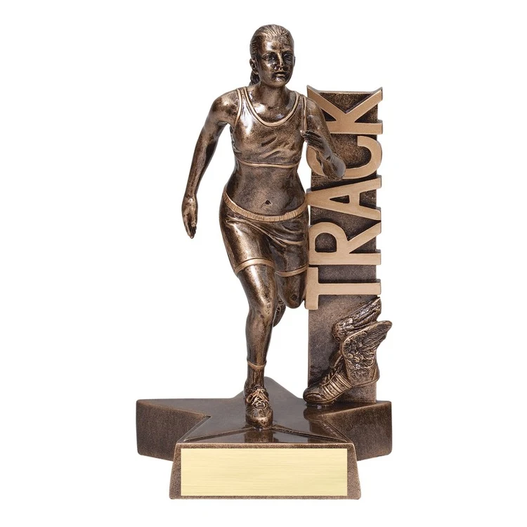 6 1/2" Tall Track Female Billboard Resin Award 1