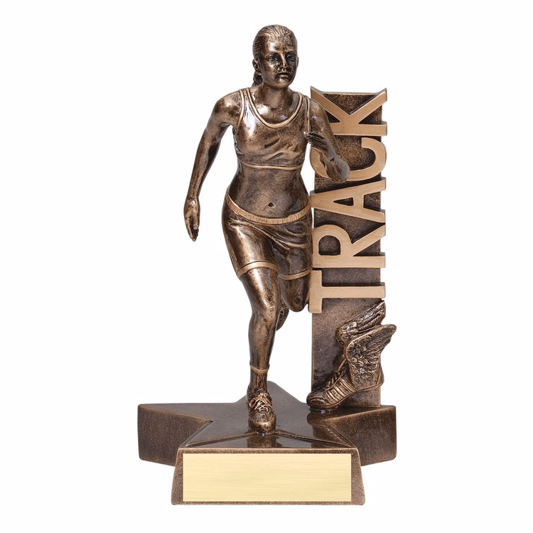 6 1/2" Tall Track Female Billboard Resin Award