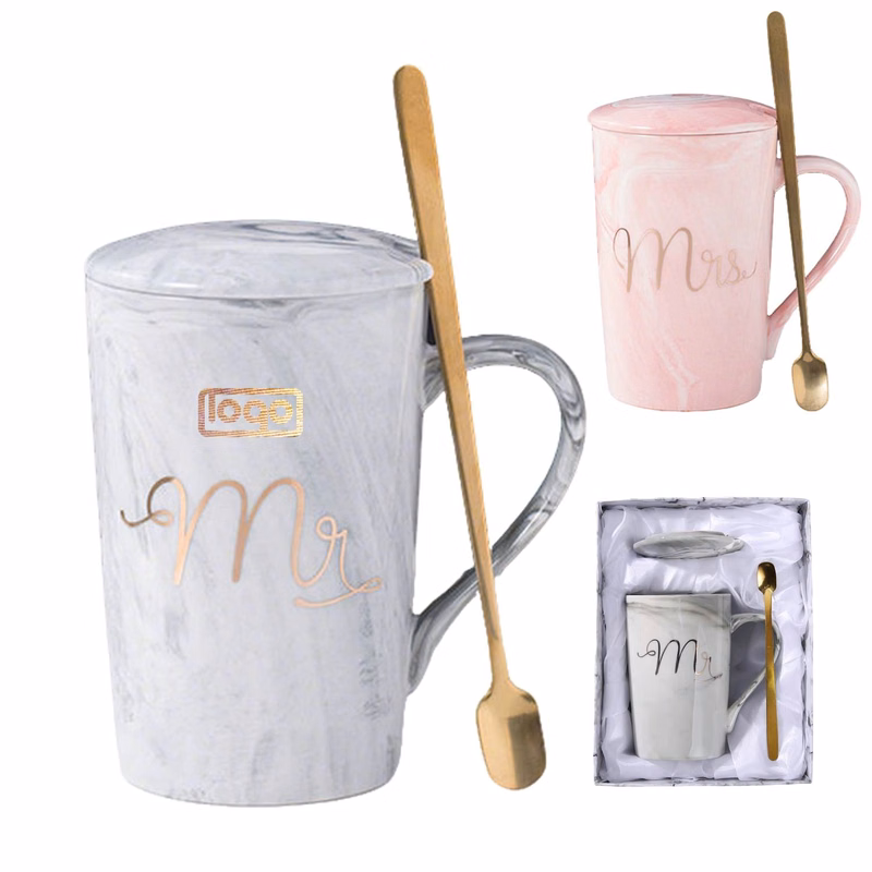 14oz Ceramic Coffee Mug w/ Spoon