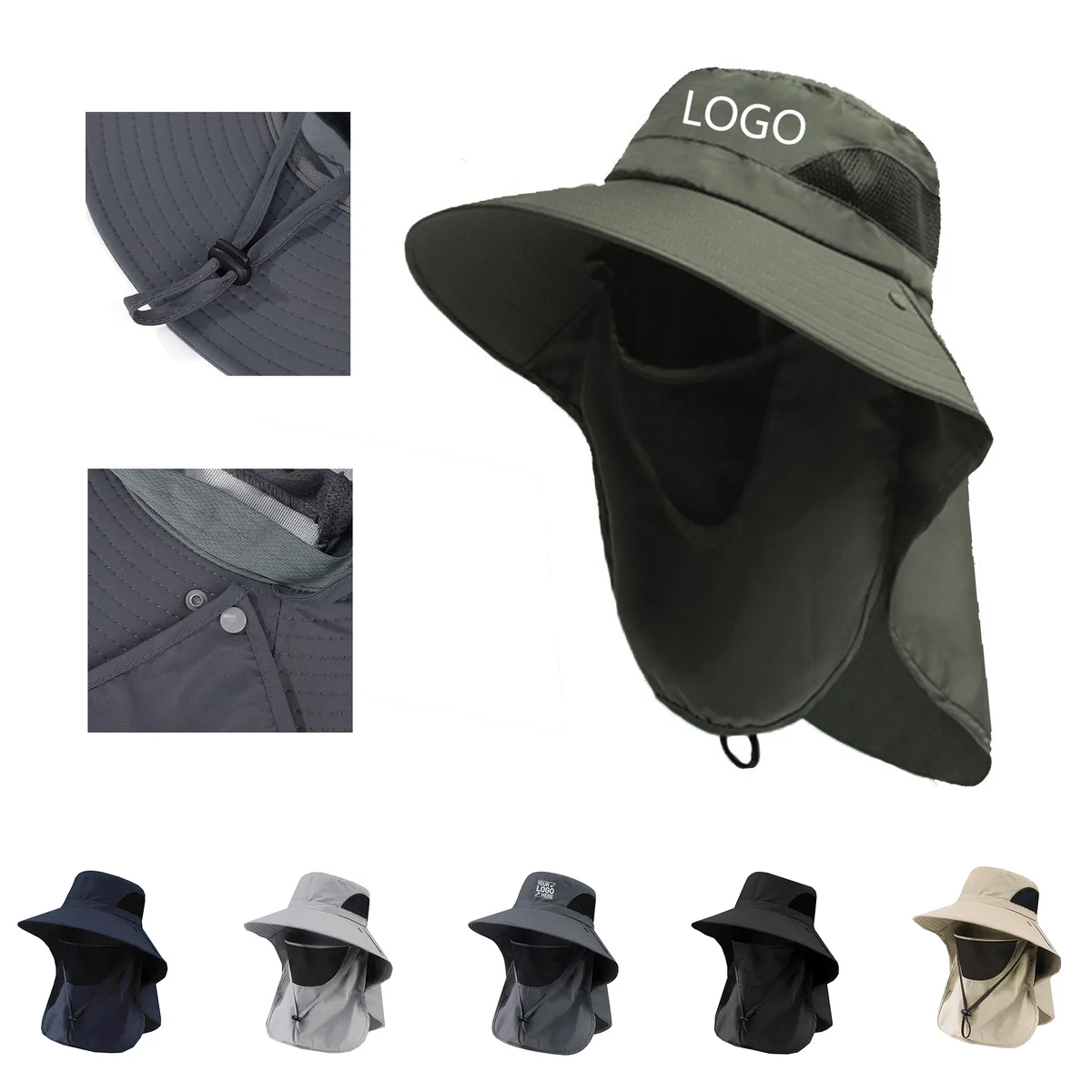 Men's Summer Sun Hat Detachable Fishing Hiking Cap 1