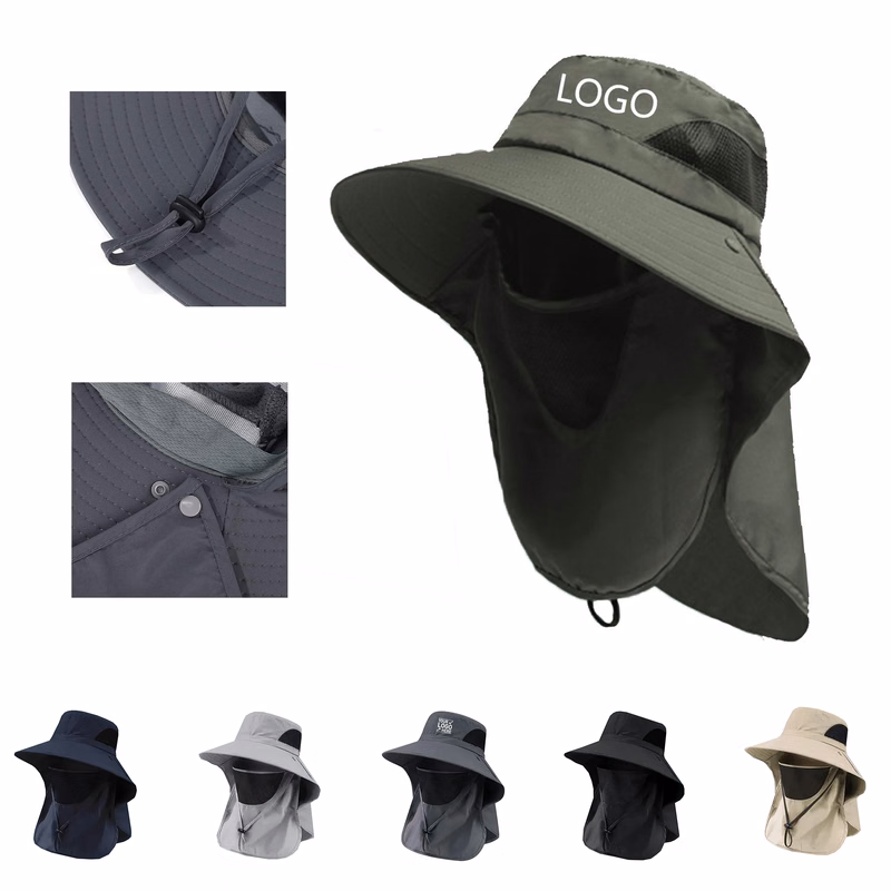 Men's Summer Sun Hat Detachable Fishing Hiking Cap