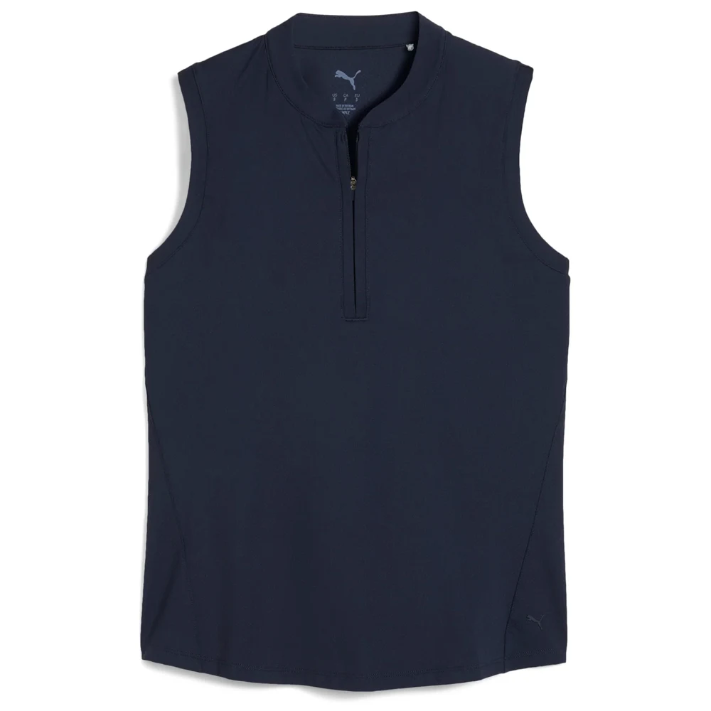 PUMA® Women's Aerlon Mock Sleeveless 1/4-Zip Golf Polo Shirt 1